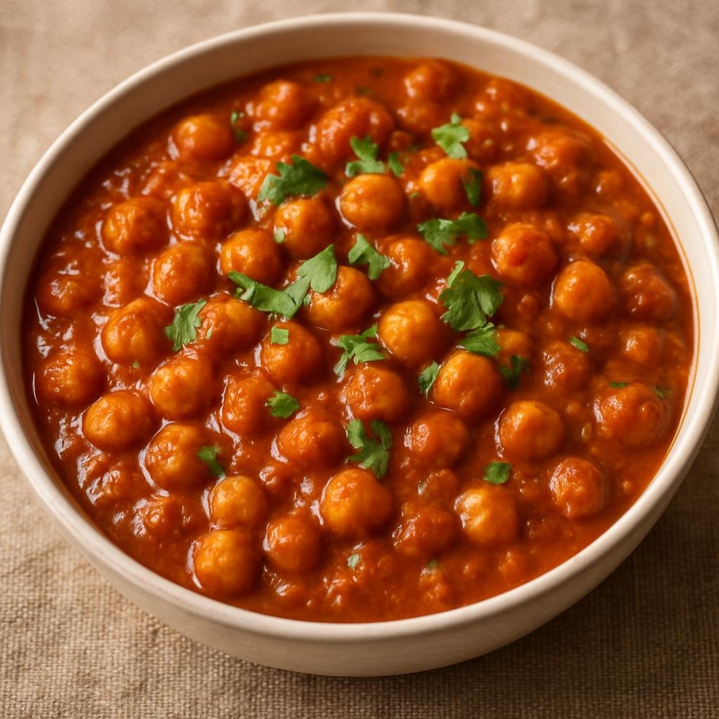 Entree: United Kingdom – British Indian Cuisine – Chana Masala (Hearty spiced chickpea curry in a tangy tomato-onion sauce) recipe