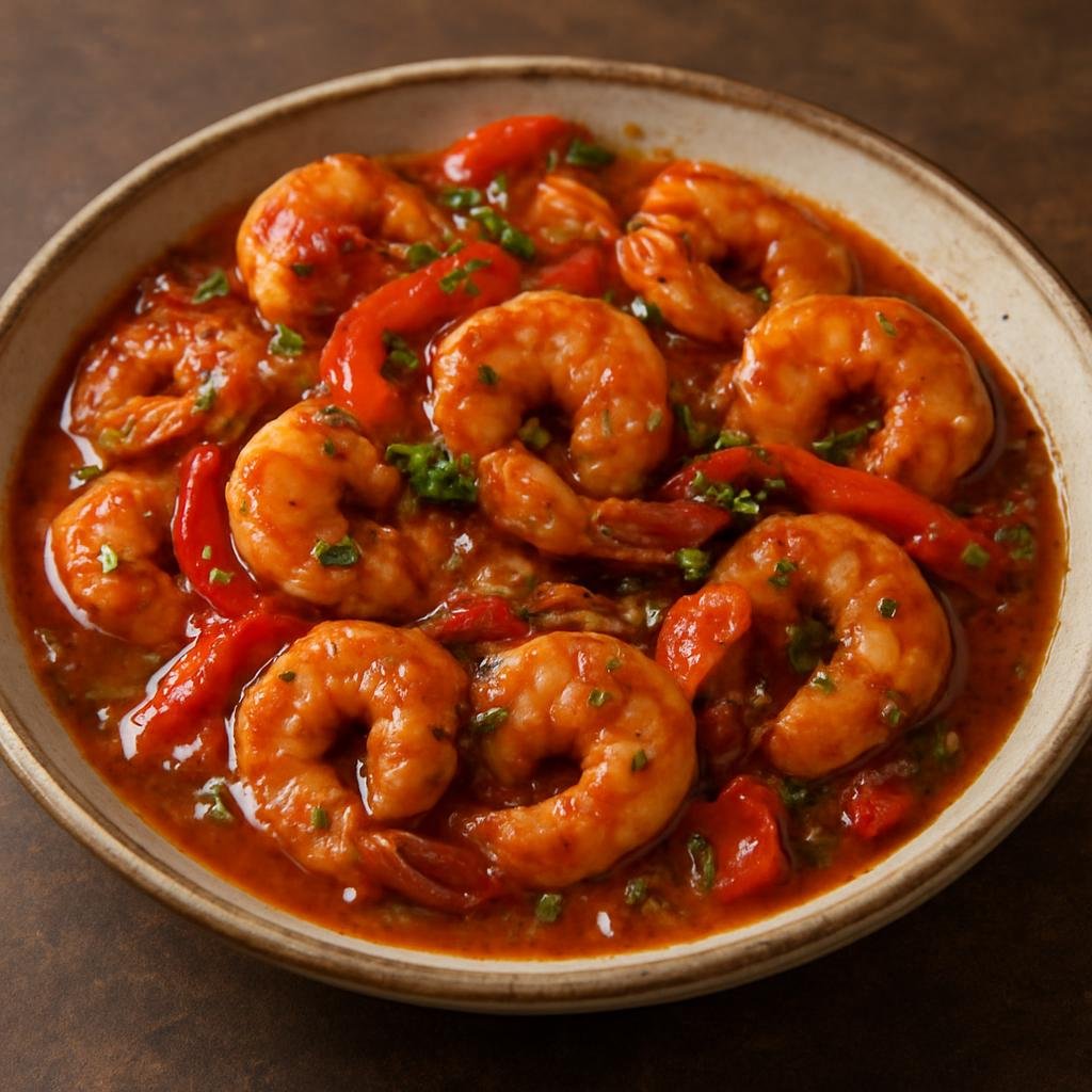 Entree: Antigua and Barbuda – Central Culinary Region – Pepper Shrimp (A spicy Caribbean shrimp sautéed with hot pepper, garlic, thyme, and island spices) recipe