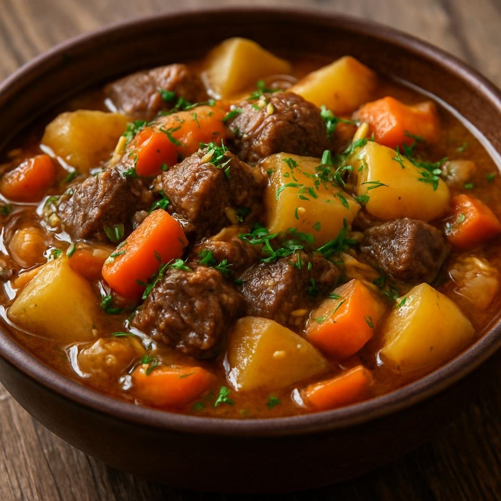 Entree: Russia – Arctic North – Жаркое ➤ Zharkoye (Hearty Russian meat and potato stew braised with root vegetables and herbs) recipe