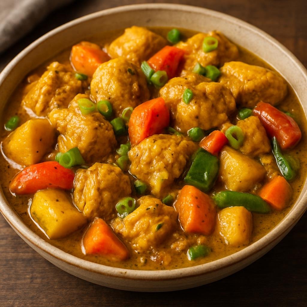 Entree: Bahamas – Bahamian Curry Chicken (Island-style curried chicken stewed with vegetables and warming Caribbean spices) recipe