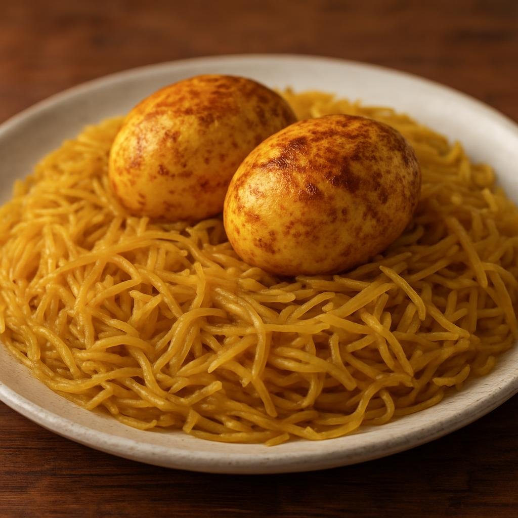 Entree: Bahrain – بلاليط ➤ Balaleet (Sweet saffron- and cardamom-scented vermicelli served with savory spiced eggs) recipe