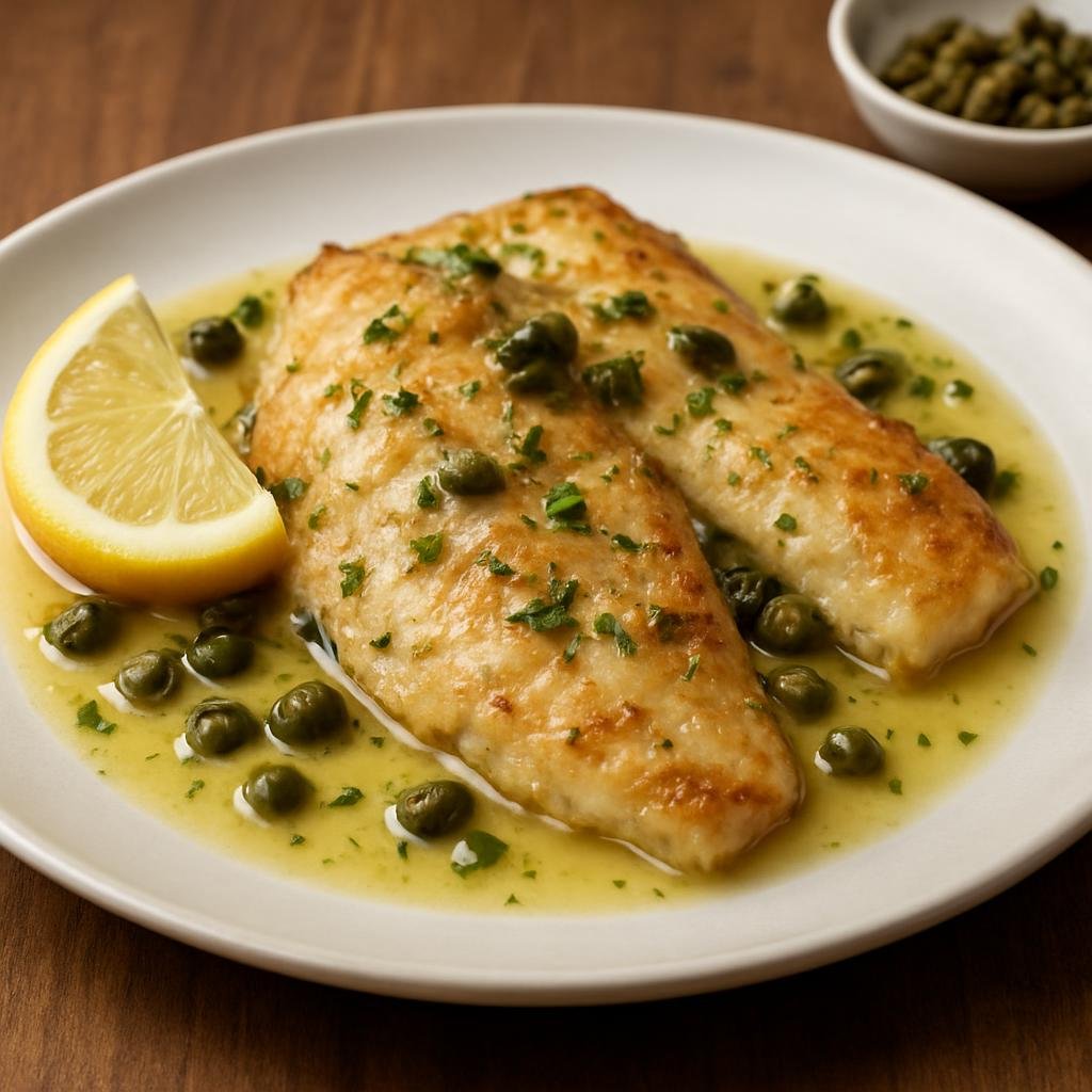 Entree: Bermuda – Bermuda Rockfish (Pan-fried local rockfish fillets finished with a bright lemon-butter and caper sauce) recipe