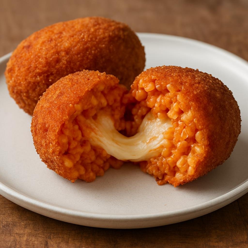 Entree: Holy See (Vatican City State) – Supplì al Telefono (Roman fried rice croquette filled with tomato-scented rice and melting mozzarella) recipe