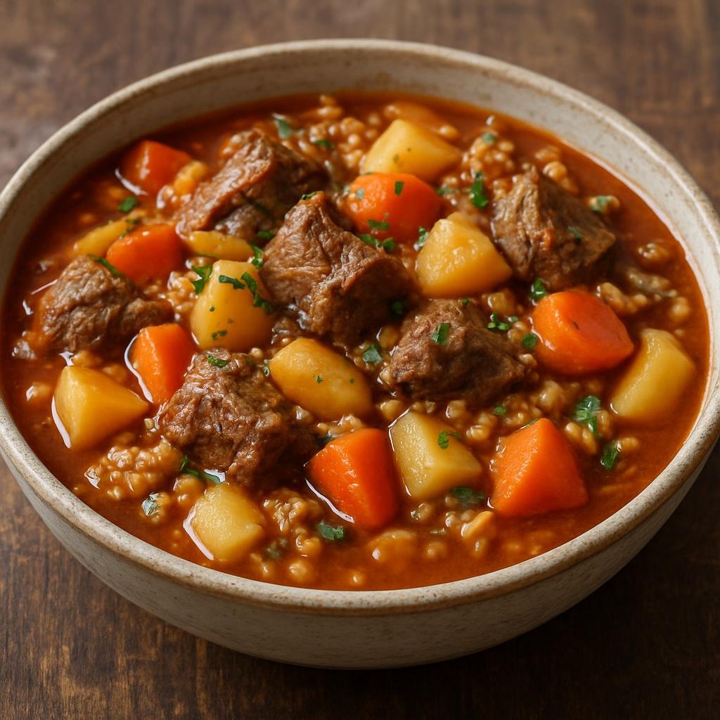 Entree: Iceland – Lambalæri (Hearty Icelandic lamb and root vegetable stew with barley, slowly simmered until tender) recipe