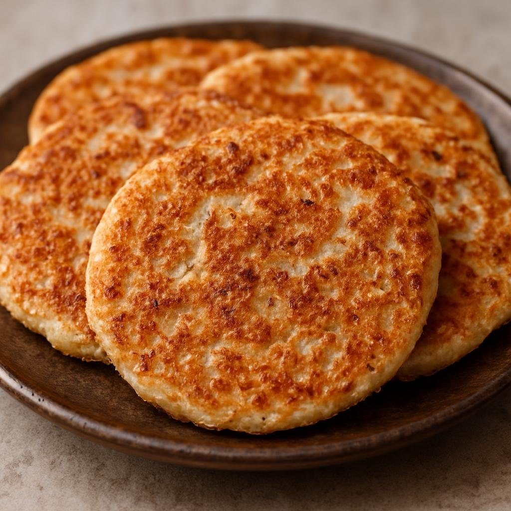 Entree: Maldives – ހުނި ރޮށި ➤ Huni Roshi (Toasted shredded coconut flatbread commonly served with savory fillings or curries) recipe