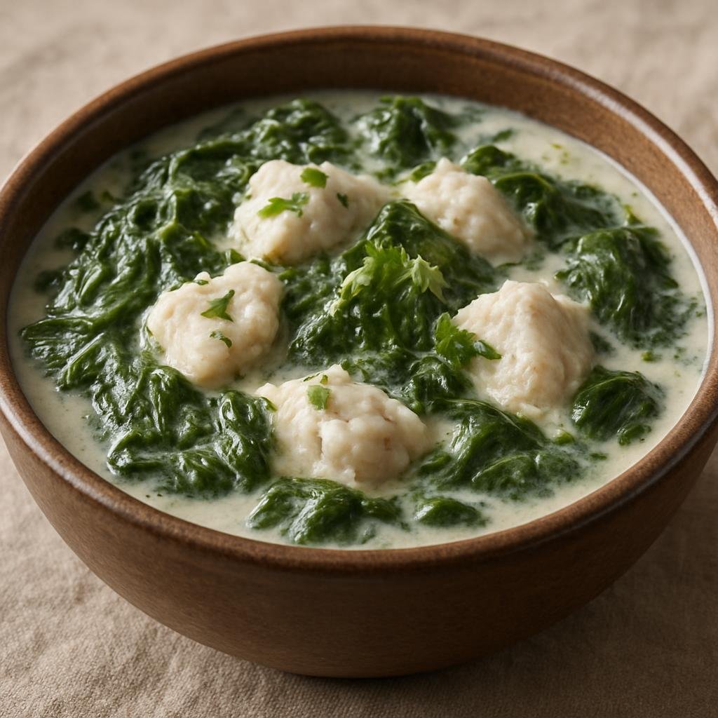 Entree: Nauru – Taro Leaf and Coconut Stew (Creamy coconut stew of tender cooked taro leaves and fish) recipe