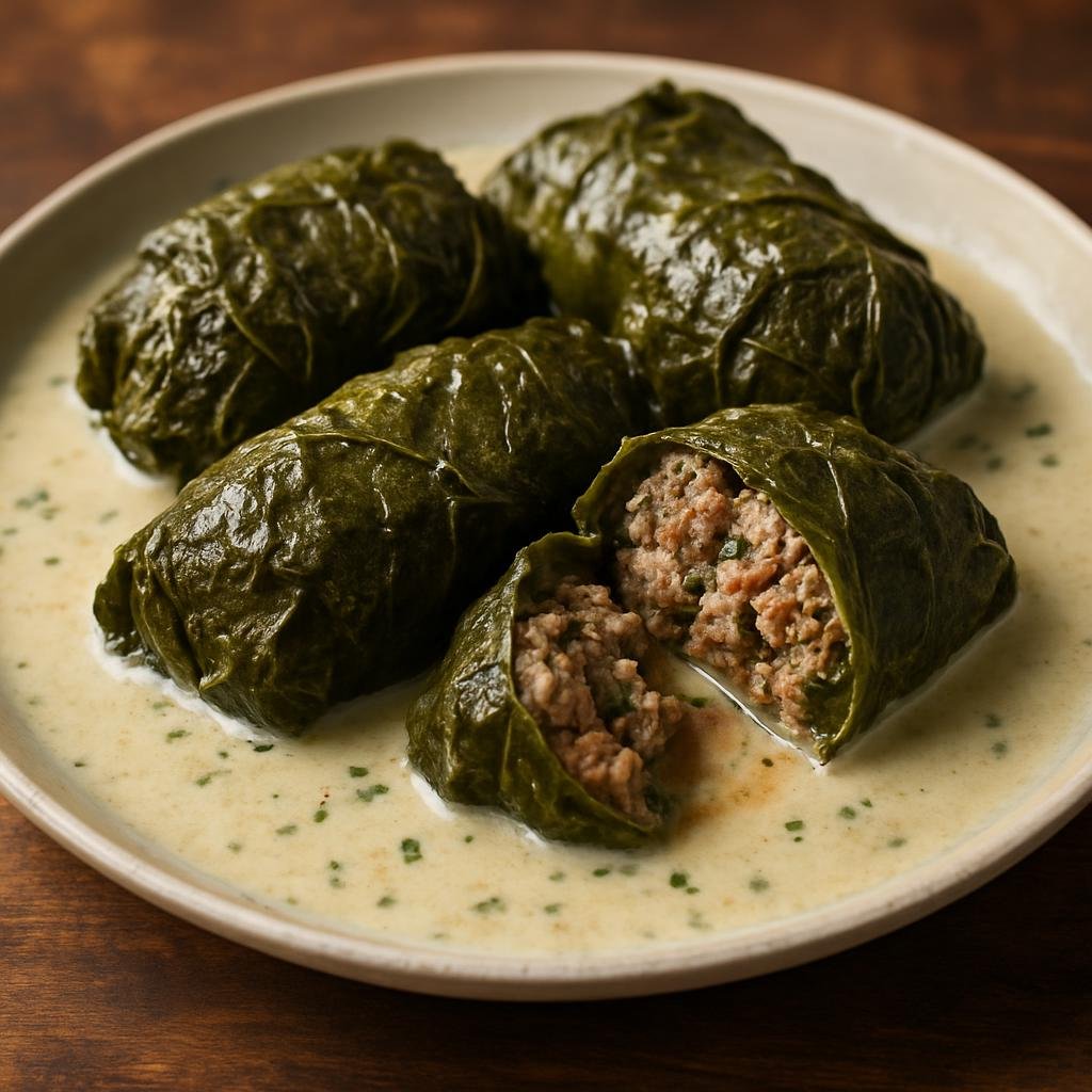 Entree: Tonga – Pulu Siu (Taro-leaf parcels of seasoned meat simmered in coconut milk) recipe