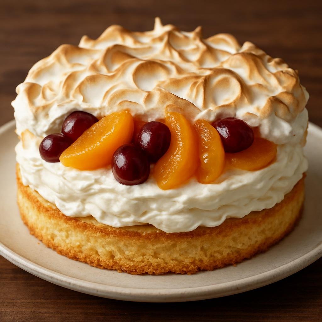 Entree: Uruguay – Chajá (Layered sponge cake with meringue, whipped cream, and fruit) recipe