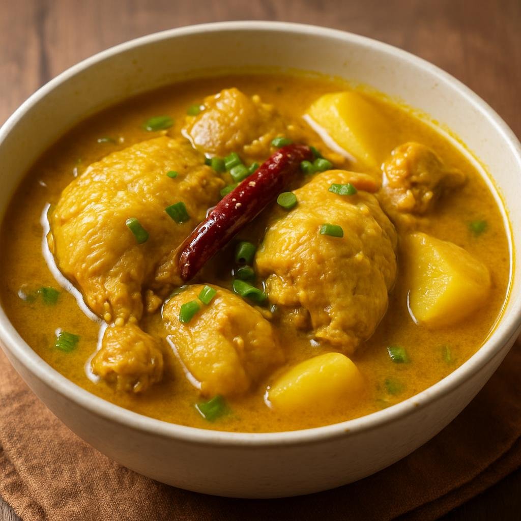 Entree: Myanmar – Bamar Central Myanmar – ကြက်သားဟင်း ➤ kyet thar hin (Burmese chicken stew in a light spiced broth flavored with turmeric, ginger, garlic, and fish sauce) recipe