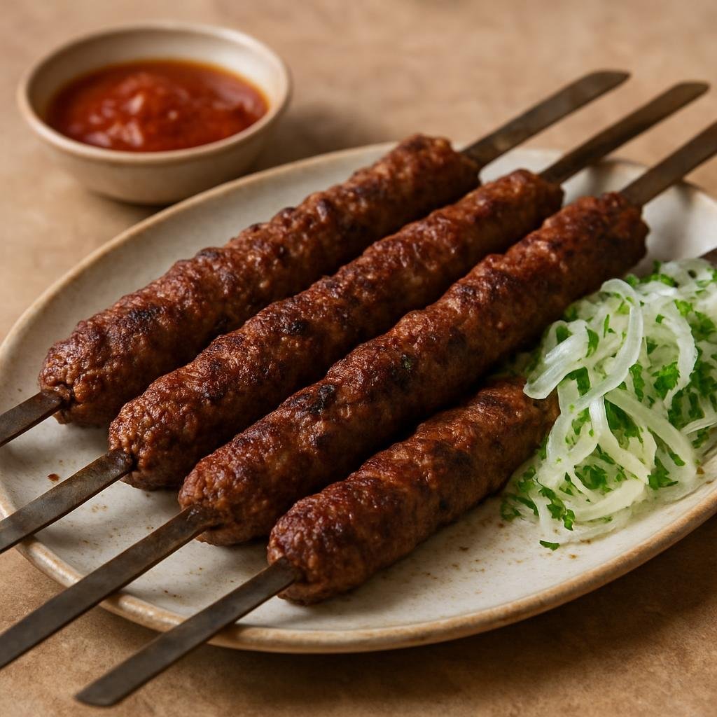 Entree: Syria – Aleppo – كباب حلبي ➤ Kabab Ḥalabi (Aleppine-style spiced minced lamb kebabs grilled on skewers) recipe