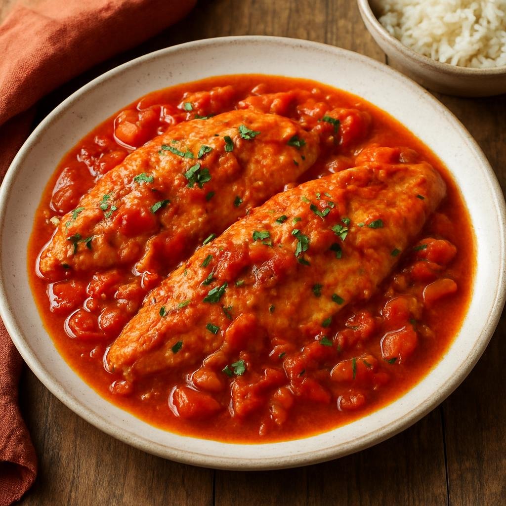 Entree: Sint Maarten (Dutch part) – National Cuisine – Creole Snapper (Snapper fillets cooked in an island-style Creole tomato and pepper sauce) recipe