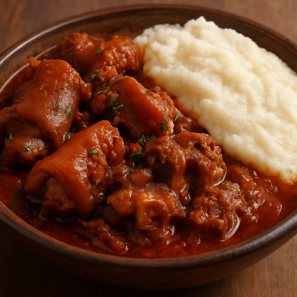 Entree: Zimbabwe – National Cuisine – Maguru (Slow-braised cow trotters stew) recipe