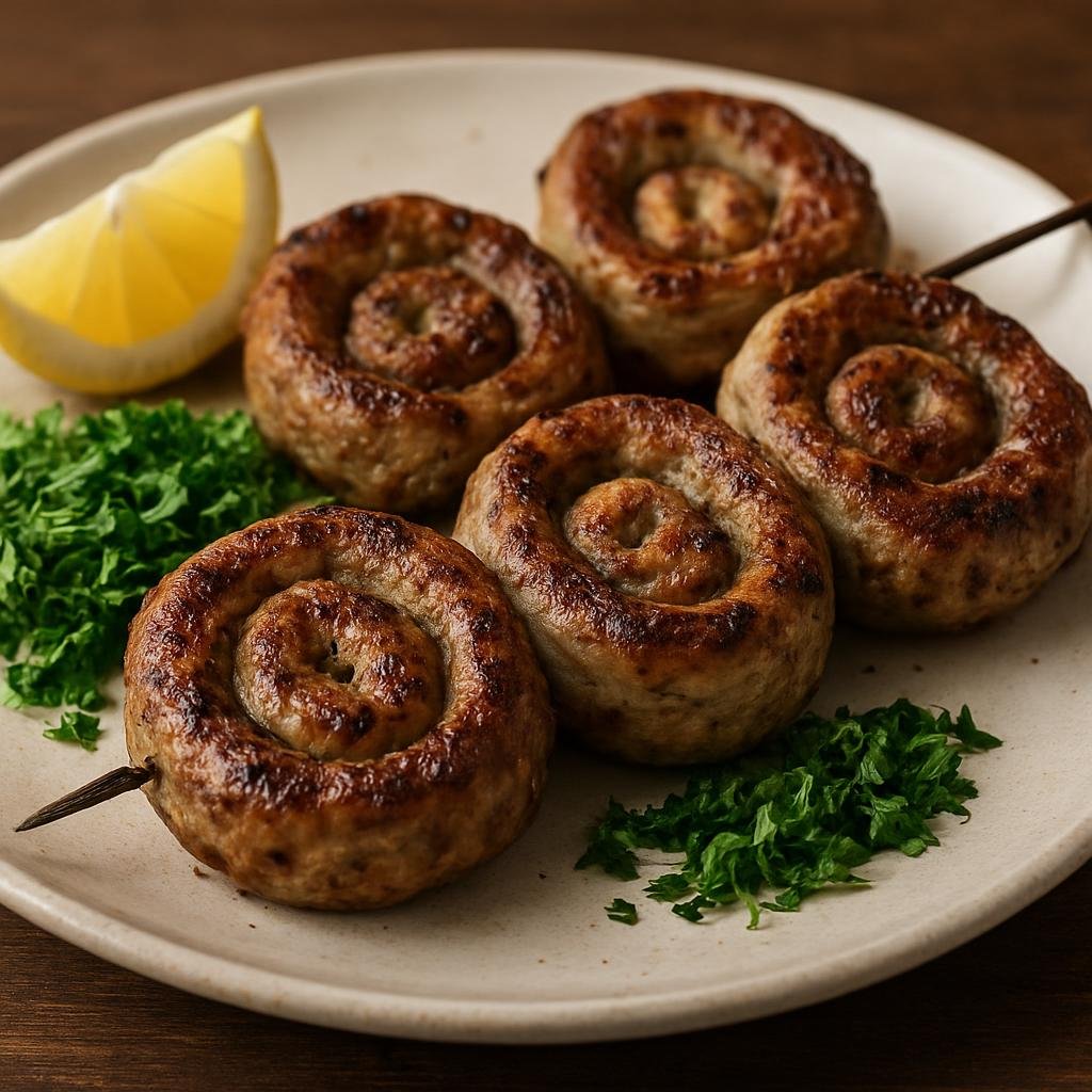 Entree: Albania – Kukurec (Grilled stuffed lamb intestines) recipe