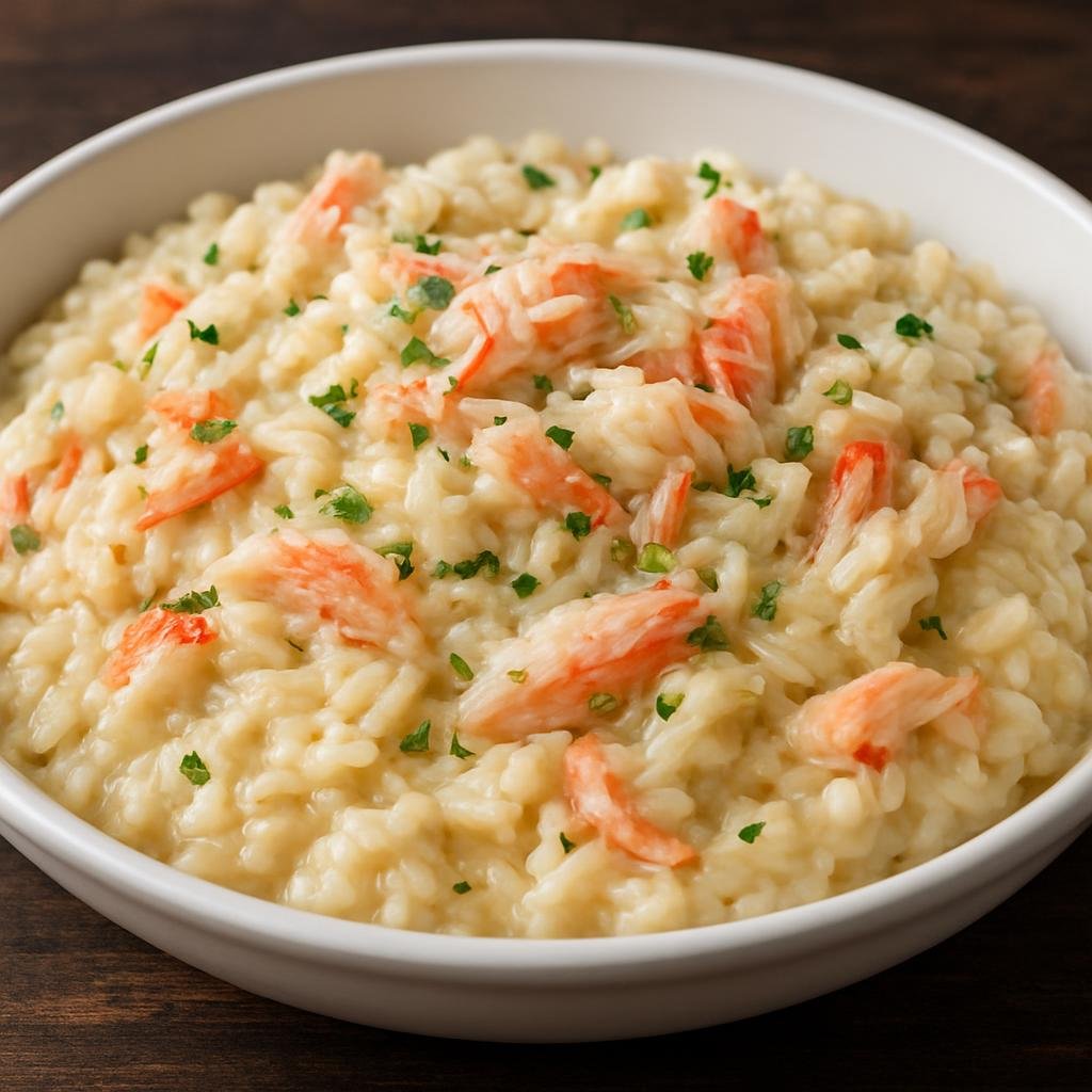 Entree: Falkland Islands (Malvinas) – Central Culinary Region – Crab Risotto (Creamy Italian-style risotto made with fresh local crab meat) recipe