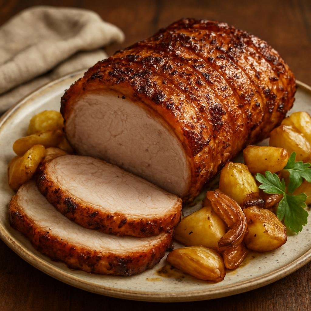 Entree: Latvia – Cūkgaļas cepetis (Traditional Latvian roast pork seasoned and roasted until crisp) recipe