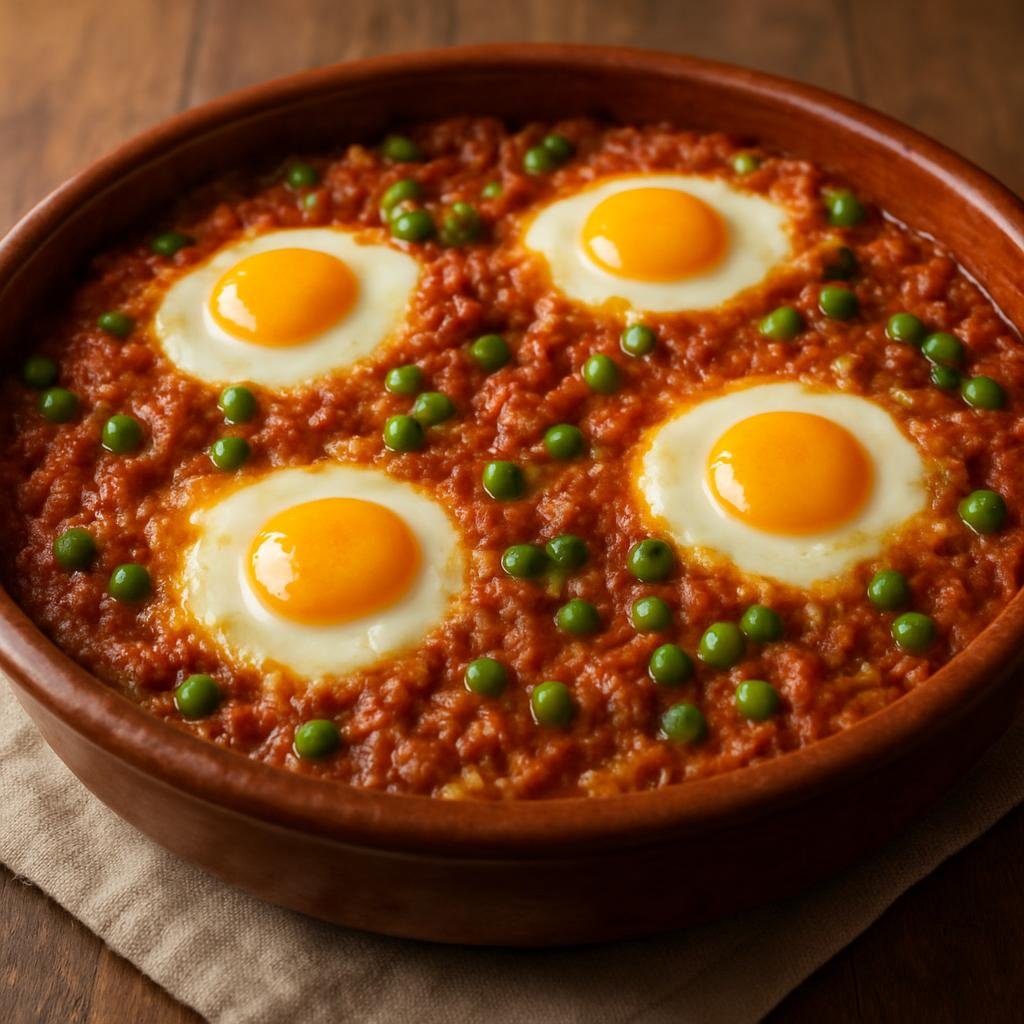 Entree: Malta – Ross il-Forn (Oven-baked rice casserole layered with a savory tomato and meat sauce, peas, and eggs) recipe