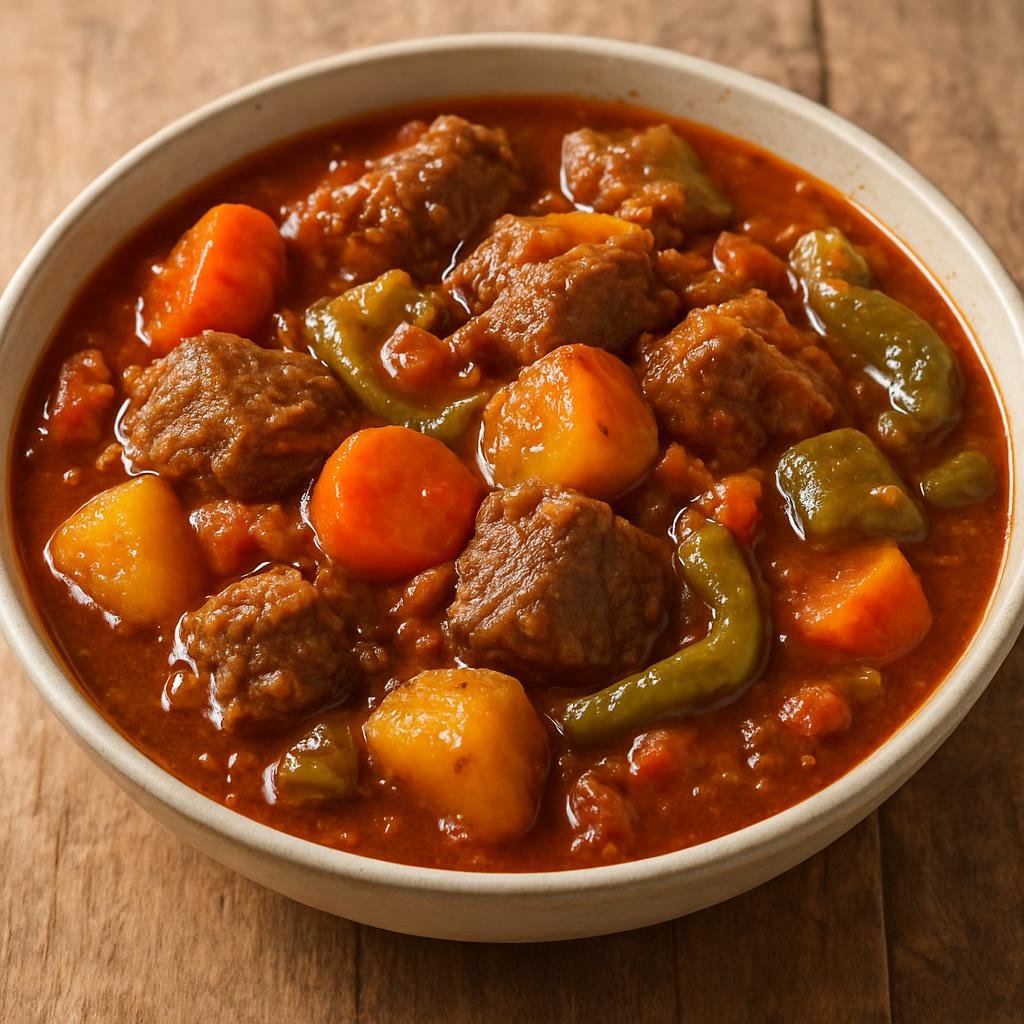 Entree: Saint Kitts and Nevis – Pepperpot (Hearty slow‑stewed meat and vegetable stew flavored with hot pepper and Caribbean spices) recipe