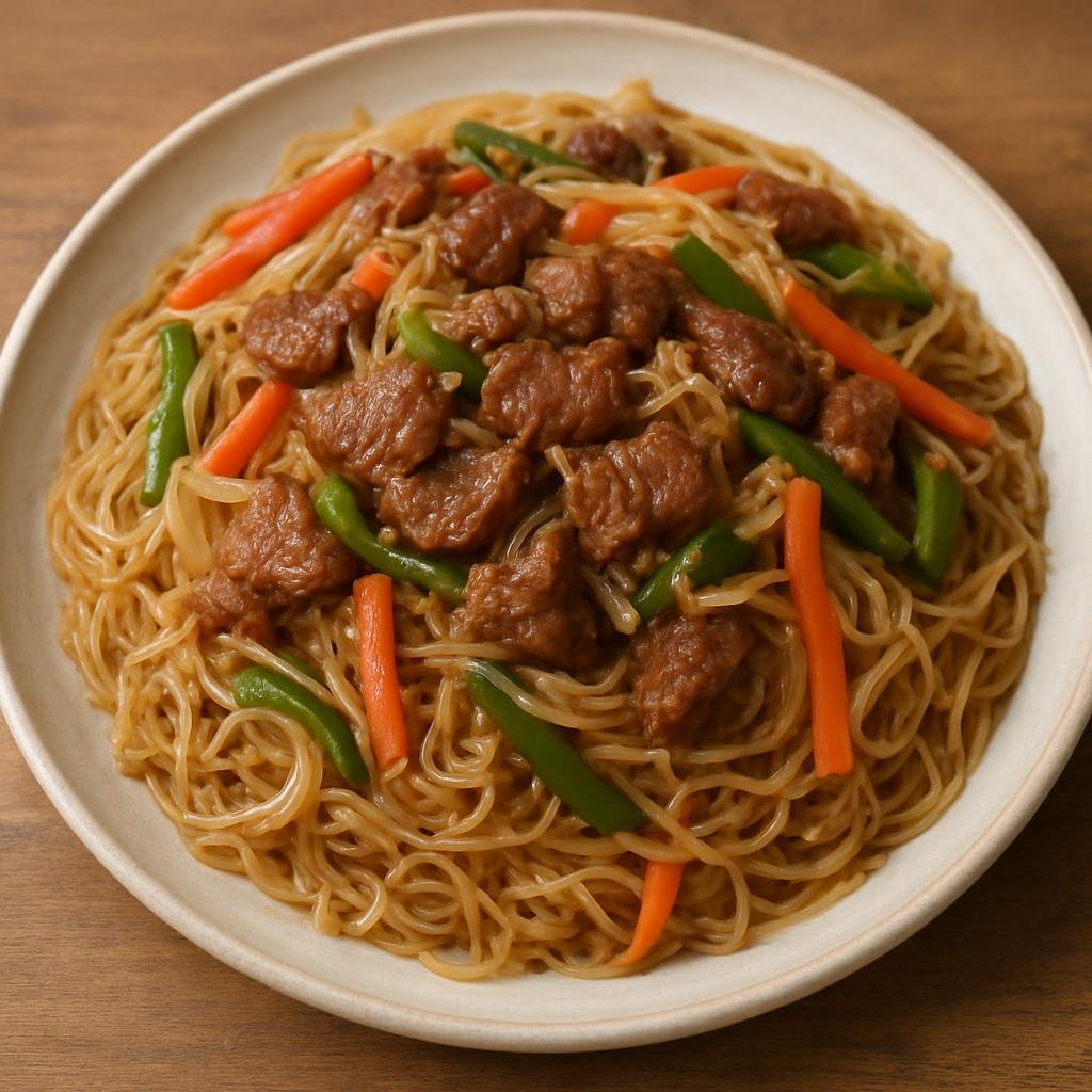 Entree: Tonga – Sapasui (Tongan-style chop suey of soft vermicelli noodles with soy-seasoned meat and vegetables) recipe