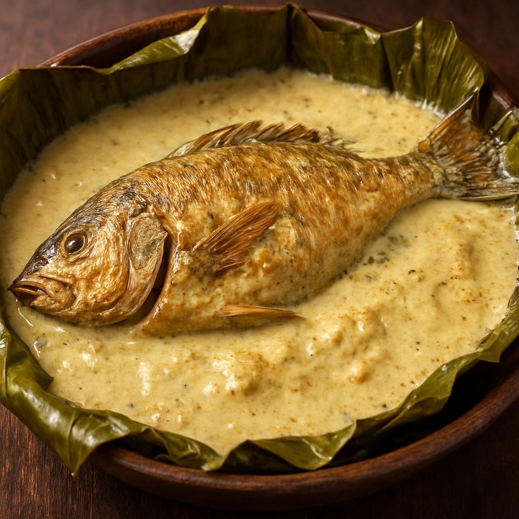 Entree: Vanuatu – Kava Fish (Whole fish cooked in a kava‑infused coconut cream and steamed or baked in banana leaves) recipe