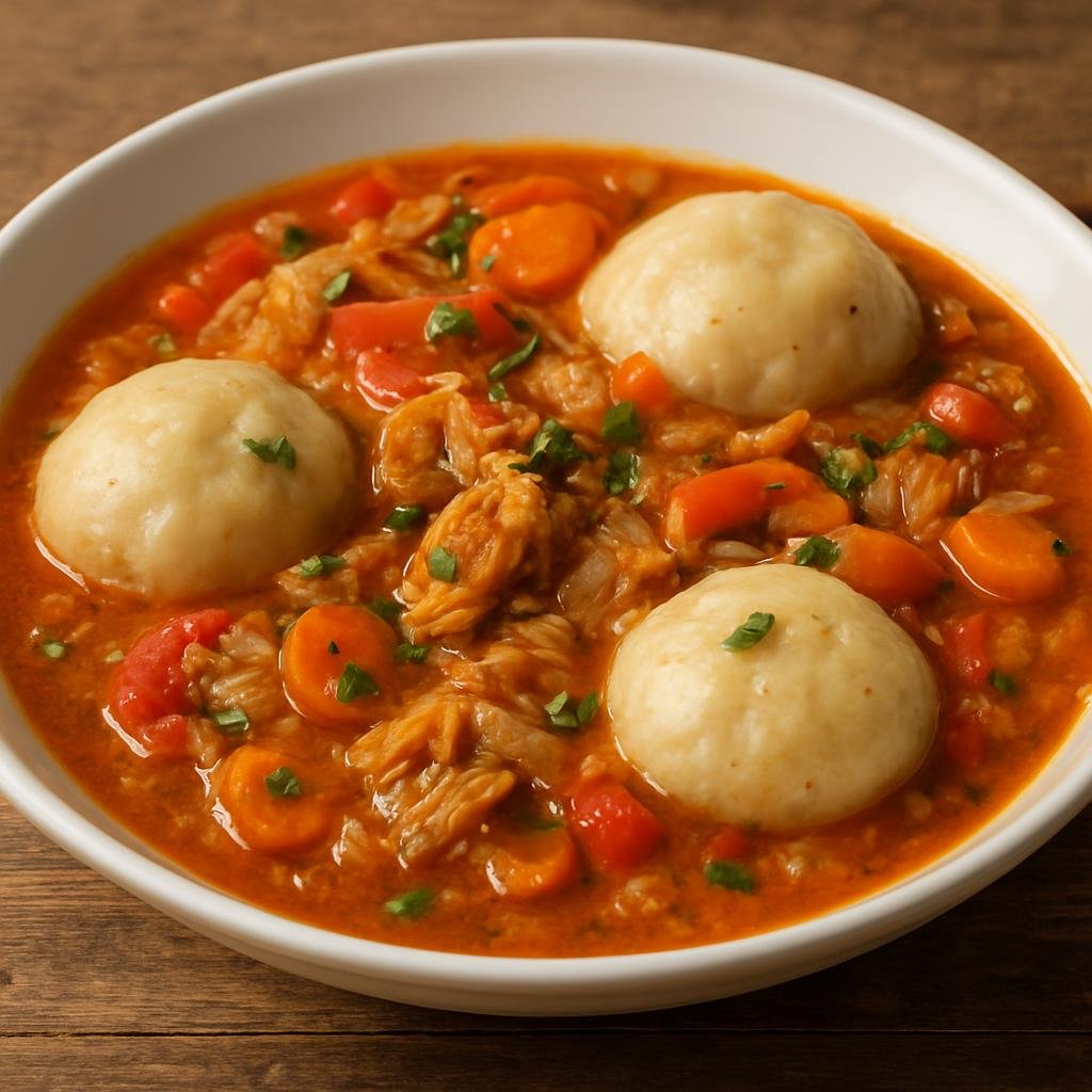 Entree: Virgin Islands, U.S. – Saltfish Gundy (Caribbean salted cod stew with boiled wheat dumplings and vegetables) recipe