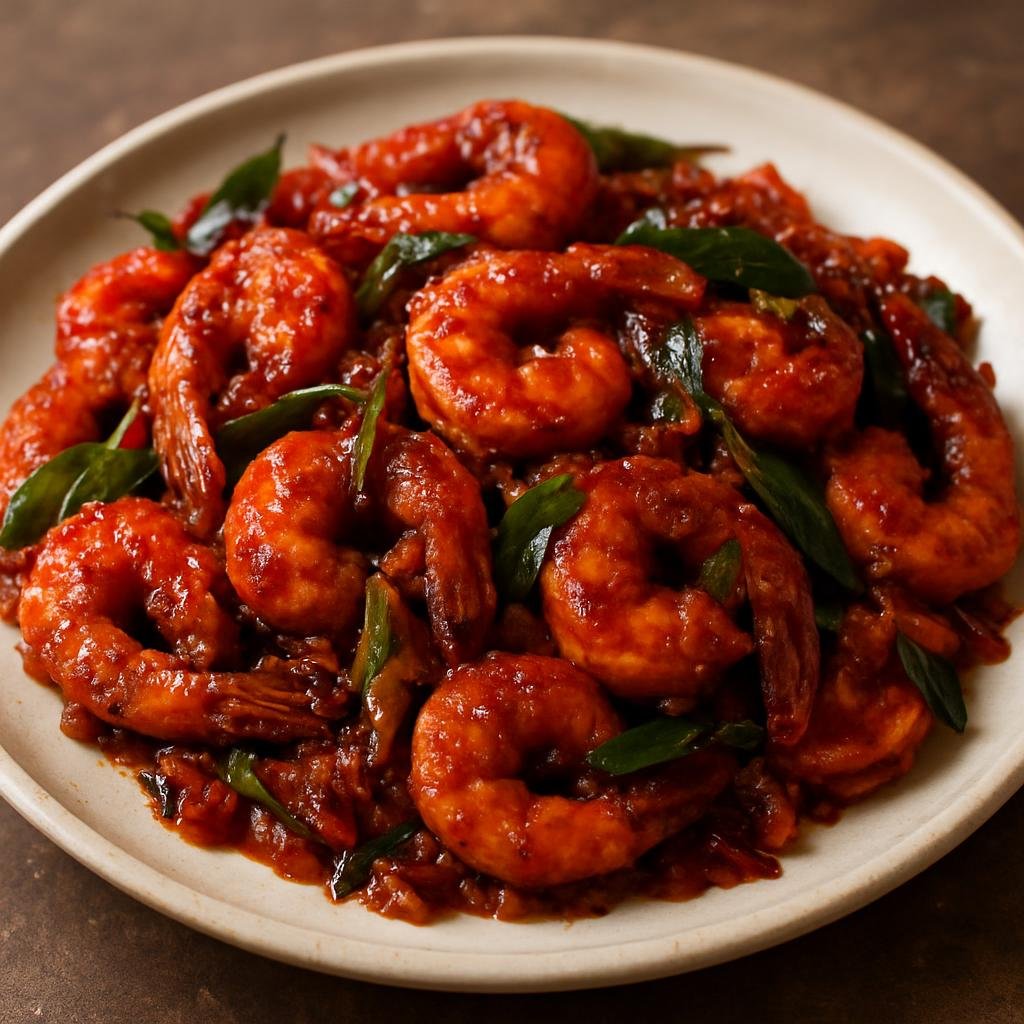 Entree: Sri Lanka – Colombo & Western Sri Lanka – Devilled Prawns (Spicy, sweet-sour Sri Lankan-style stir-fried prawns) recipe