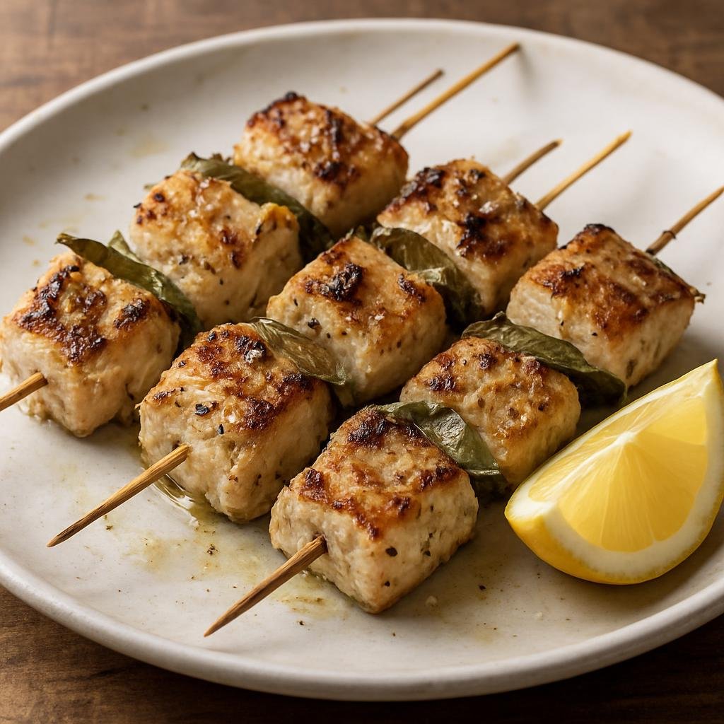 Entree: Cape Verde – Central Culinary Region – Espetada de Peixe (Grilled marinated fish skewers flavored with garlic, lemon, and bay leaves) recipe