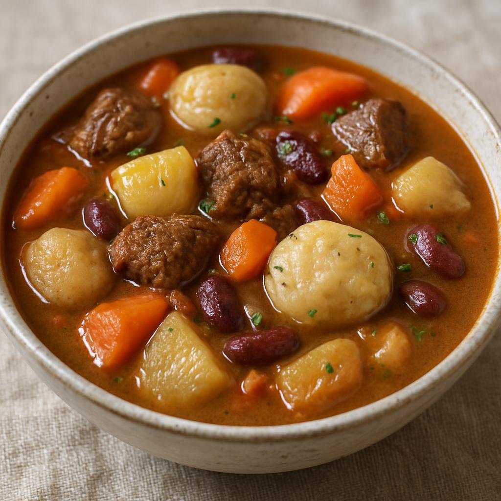 Entree: Dominica – Central Culinary Region – Bouyon (Hearty Creole meat-and-root-vegetable stew with beans and dumplings) recipe