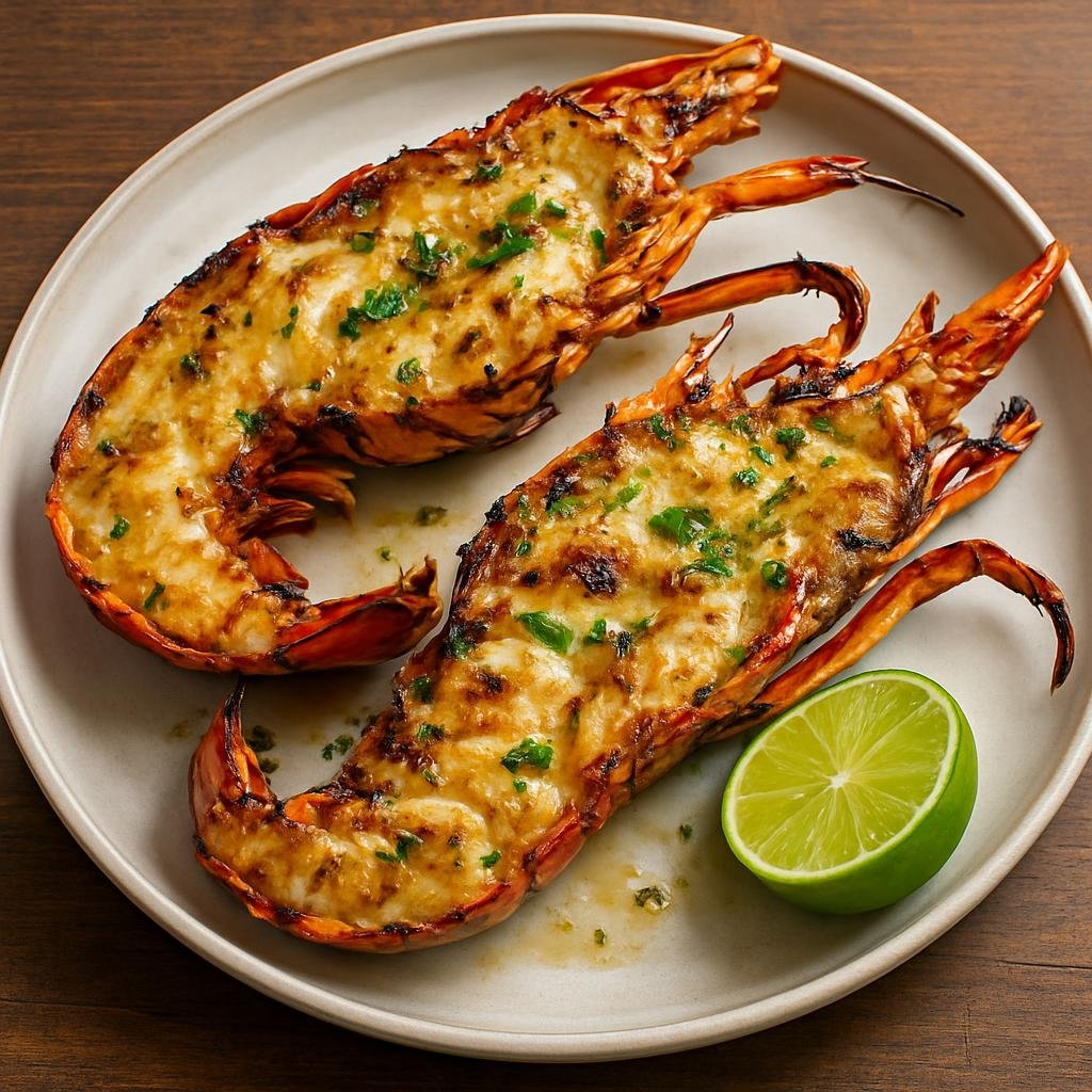 Entree: French Polynesia – Central Culinary Region – Grilled Lobster with Lime (Island-style grilled lobster split and brushed with a citrusy lime butter) recipe
