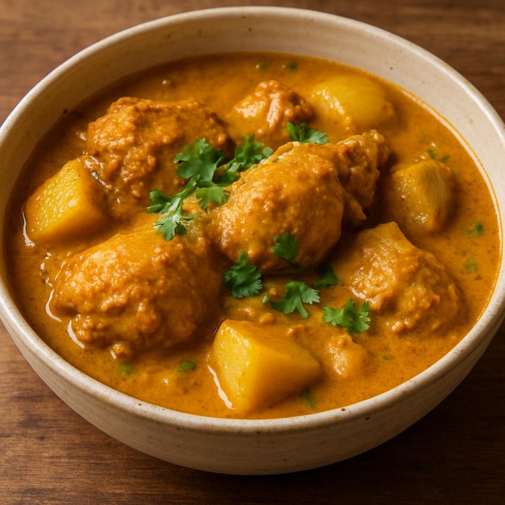 Entree: Niue – Niuean Chicken Curry (Niuean-style coconut chicken curry flavored with island spices) recipe