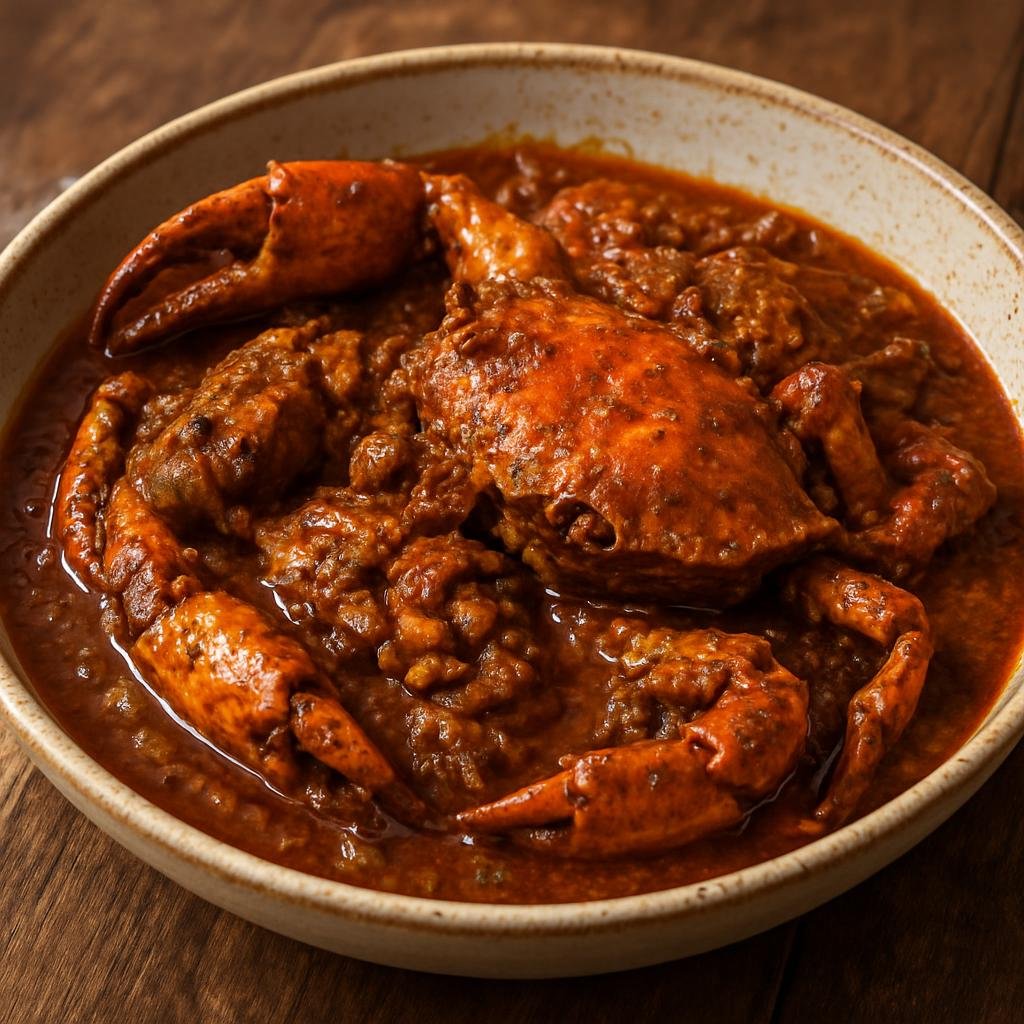 Entree: Sri Lanka – Jaffna Tamil Cuisine – யாழ்ப்பாண நண்டு கறி ➤ Yāzhppāṇam Nandu Kari (Spicy Jaffna-style crab curry cooked with roasted spice paste and coconut) recipe