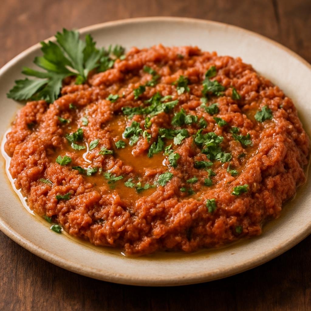 Entree: Lebanon – Bekaa Valley – كبة نية ➤ Kibbeh Nayyeh (Raw seasoned lamb and fine bulgur tartare served with herbs and olive oil) recipe