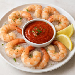 Appetizer: United States – Jumbo Shrimp Cocktail with Horseradish-Spiked Sauce recipe