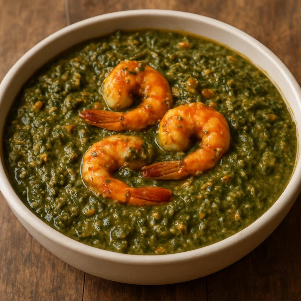Entree: Mozambique – Northern Culinary Region – Matapa (Savory stew of cassava leaves cooked with ground peanuts, coconut milk, and often shrimp) recipe
