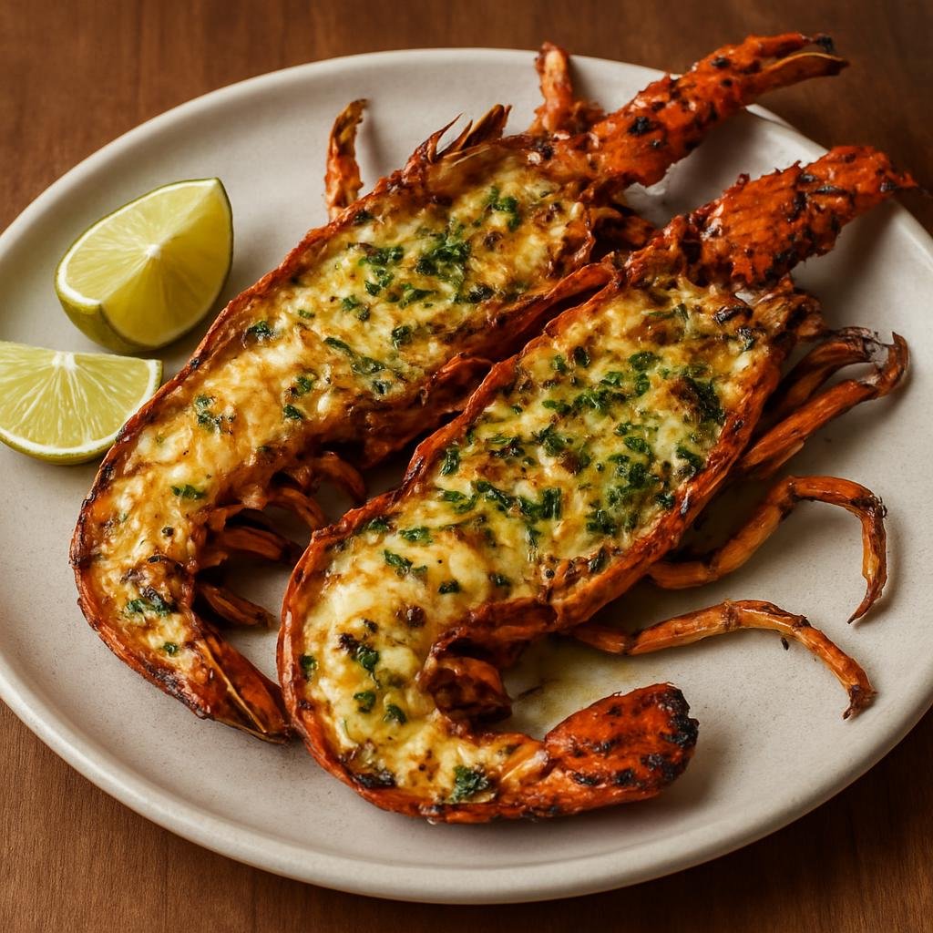 Entree: Anguilla – Central Culinary Region – Grilled Lobster (Split Caribbean lobster grilled and brushed with a seasoned garlic-herb butter) recipe