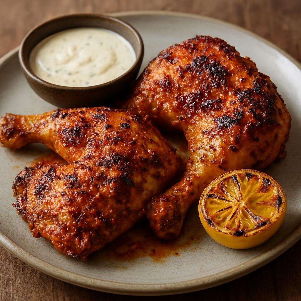 Entree: Portugal – Algarve – Frango Piri-Piri (Spicy Portuguese grilled chicken marinated in piri-piri chili, citrus, and garlic) recipe