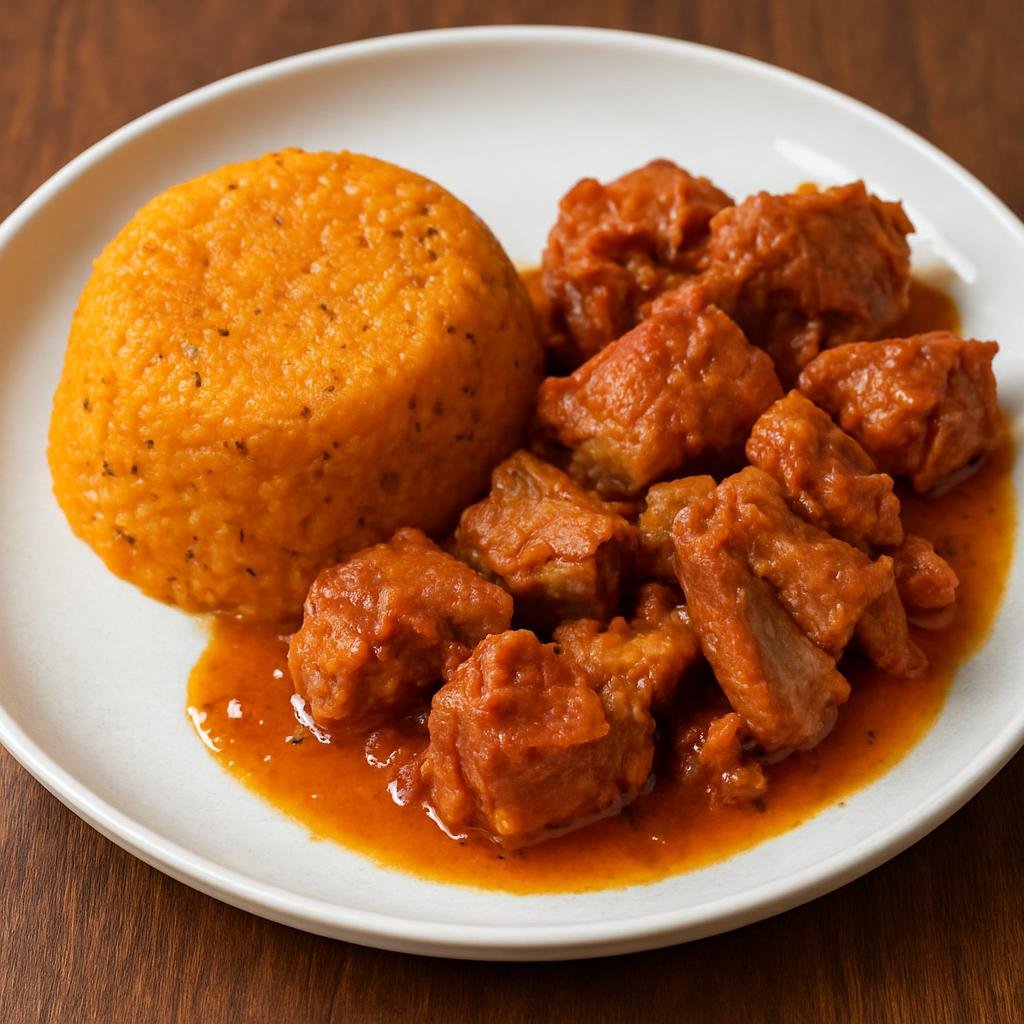 Entree: Barbados – National Cuisine – Pudding and Souse (Pickled spiced pork served with a seasoned sweet-potato pudding) recipe