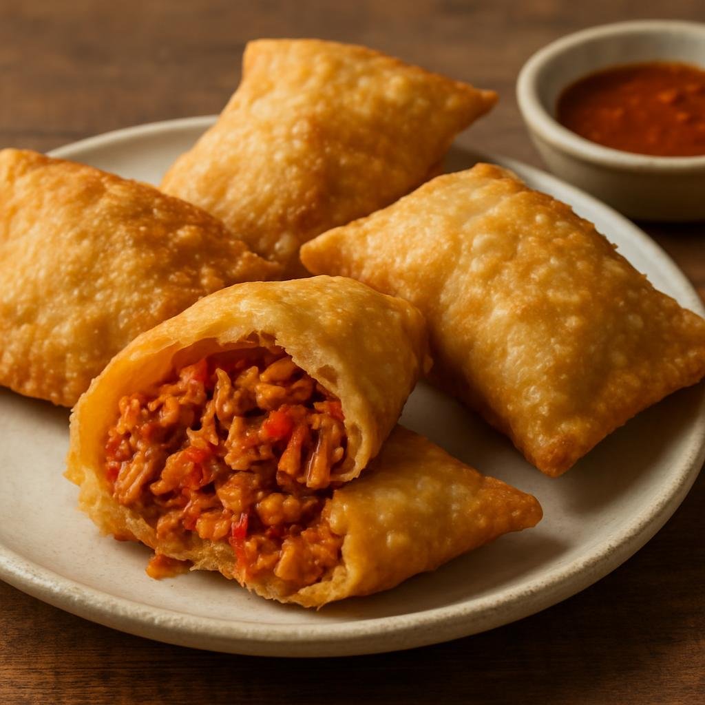Entree: Cape Verde – National Cuisine – Pastel com Diabo Dentro (Deep-fried savory pastry stuffed with a spicy, peppery tuna filling) recipe