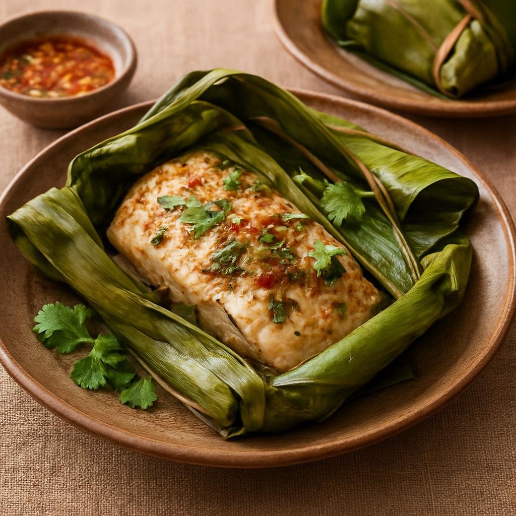 Entree: Laos – Luang Prabang / Northern Laos – ໝົກປາ ➤ Mok Pa (Steamed seasoned fish parcel wrapped in banana leaf) recipe