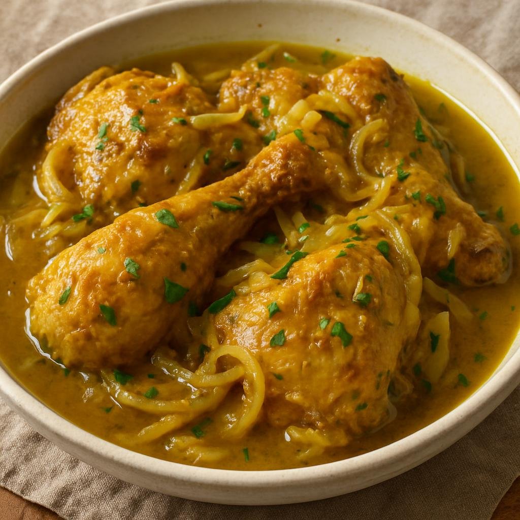 Entree: Senegal – Dakar & Coastal Senegal – Yassa Poulet (Marinated and braised chicken in a tangy lemon-onion and mustard sauce) recipe