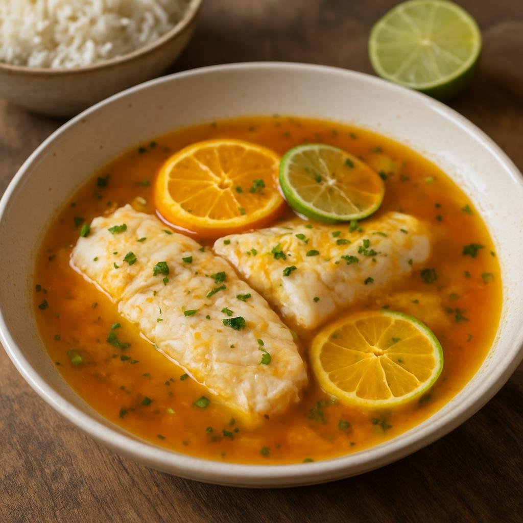 Entree: Guadeloupe – Northern Culinary Region – Blaff de Poisson (Poached fish in a hot citrus-scented Caribbean broth) recipe