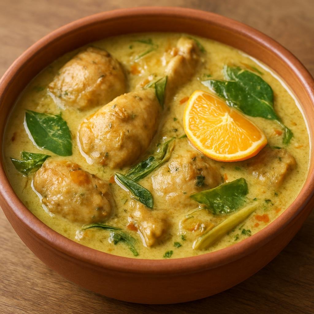 Entree: Madagascar – Northern Culinary Region – Akoho sy Voanio (Chicken stewed in coconut milk with Malagasy aromatics and citrus) recipe