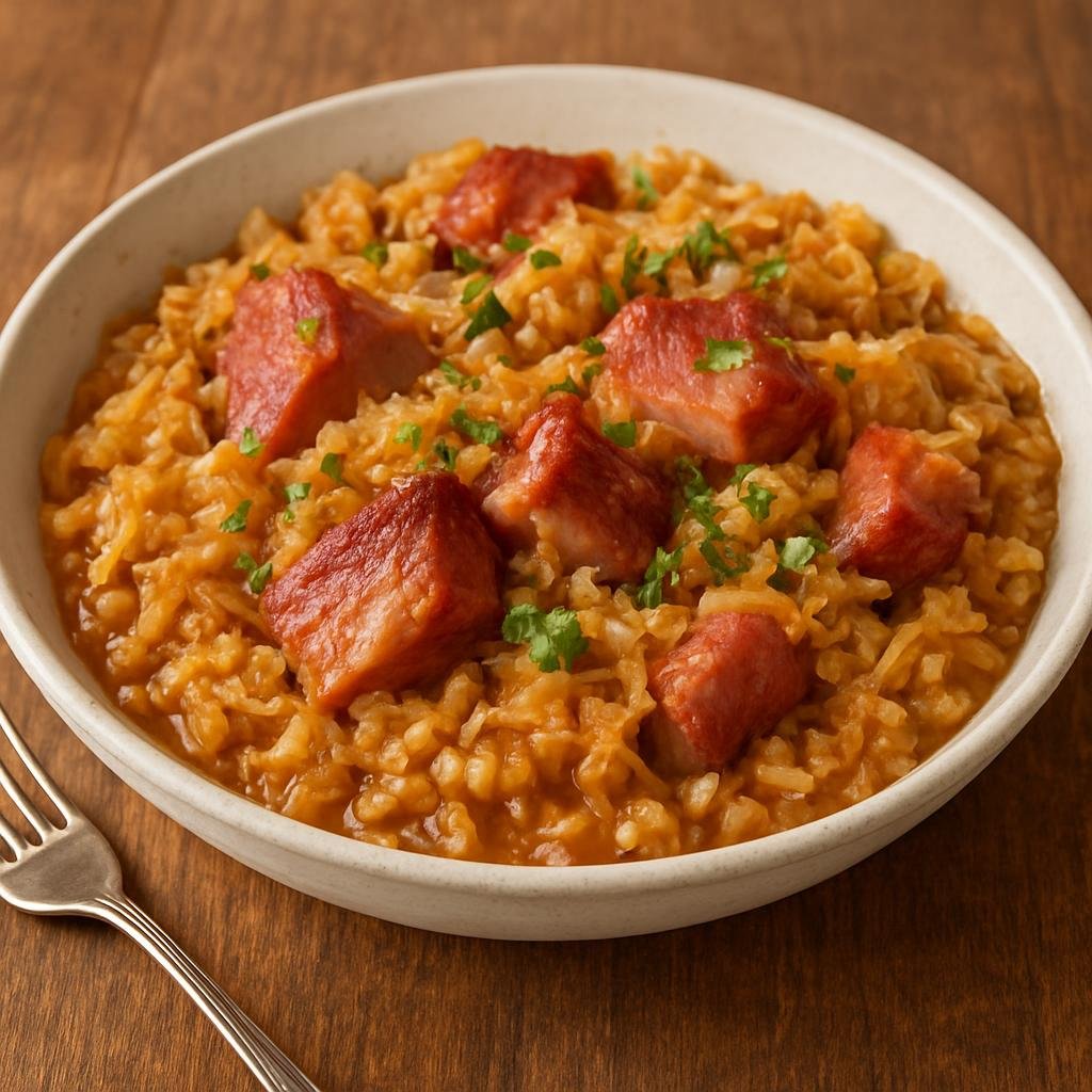 Entree: Estonia – Mulgikapsad (Hearty Estonian stew of sauerkraut and pearl barley cooked with smoked pork) recipe