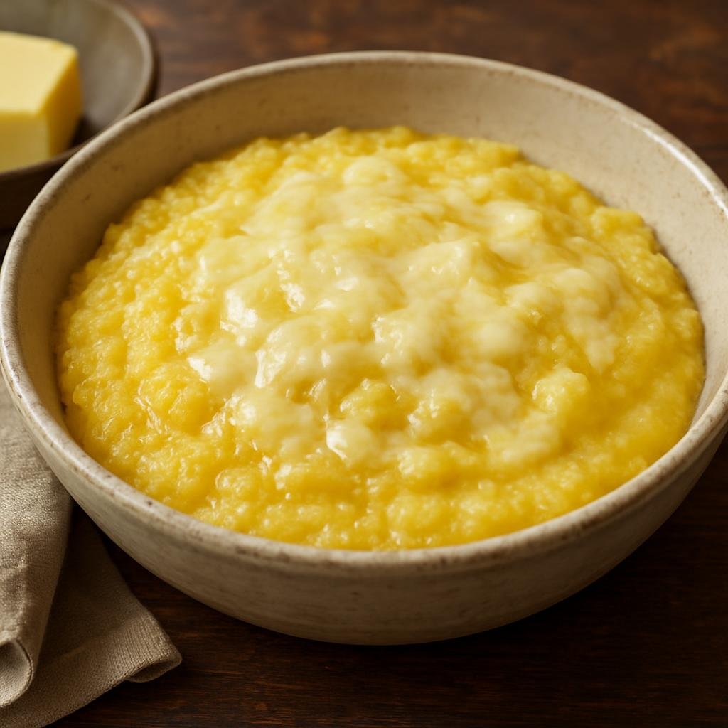 Entree: Italy – Aosta Valley – Polenta Concia (Creamy coarse-corn polenta enriched with butter and melted local alpine cheeses) recipe