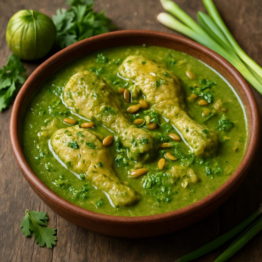 Entree: Guatemala – Northern Culinary Region – Jocón (Guatemalan green chicken stew made with tomatillo, cilantro, green onions, and toasted pumpkin seeds) recipe
