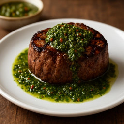 Entree: Argentina – Argentine Grilled Filet Mignon with Chimichurri (Grilled filet mignon with chimichurri sauce) recipe