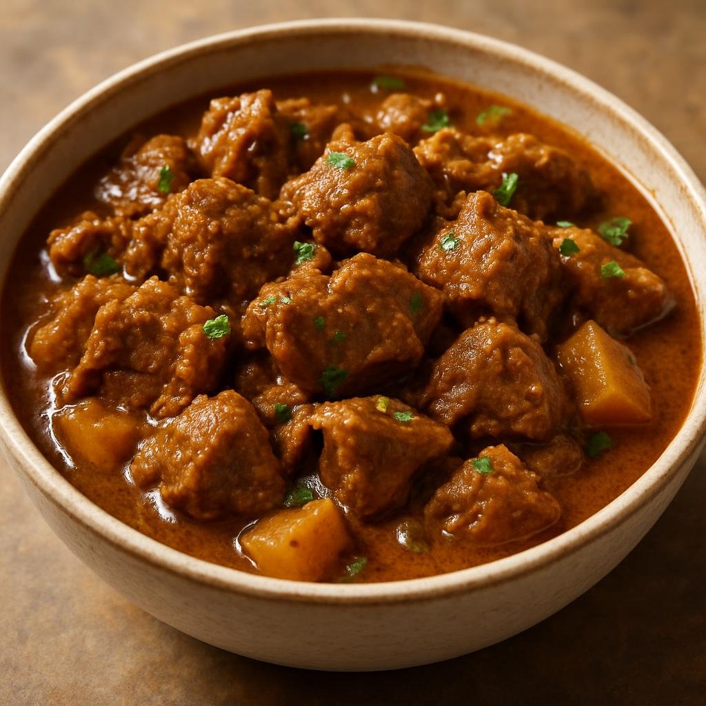 Entree: Trinidad and Tobago – Northern Culinary Region – Curry Goat (Slow-braised curried goat stew in Trinidadian spices) recipe