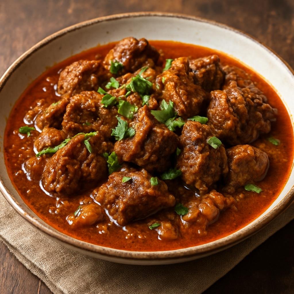 Entree: Ethiopia – Afar – Afar Spiced Lamb (Slow-simmered lamb stew seasoned with Afar-region spices, garlic, and clarified butter) recipe