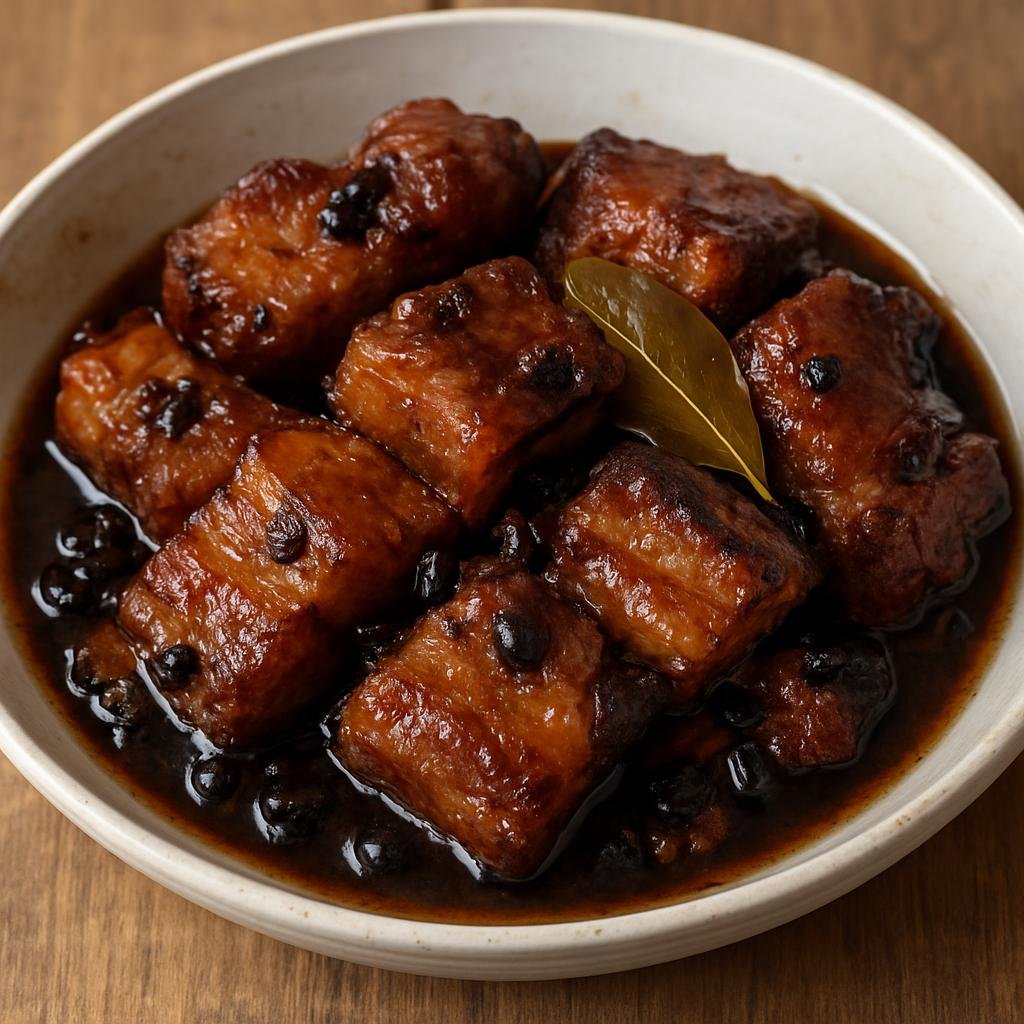 Entree: Philippines – Cebuano – Humba (Slow-braised Cebuano pork belly in a sweet-salty soy-vinegar sauce with fermented black beans) recipe