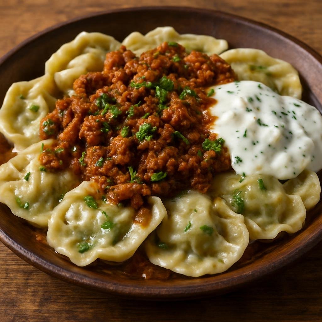 Entree: Afghanistan – Hazarajat Highlands – آشک ➤ Aushak (Scallion-stuffed Afghan dumplings served with a spiced meat sauce and garlic yogurt) recipe