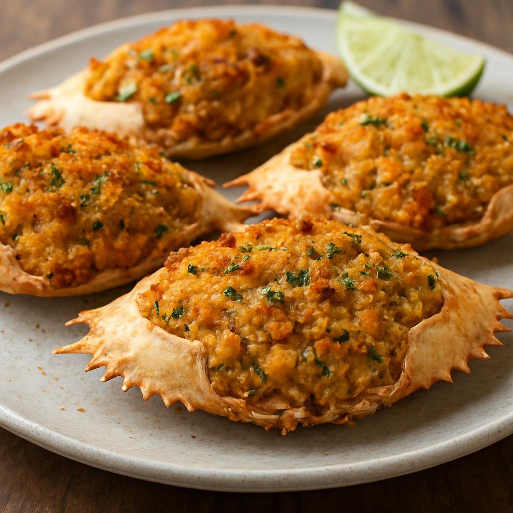 Entree: Sint Maarten (Dutch part) – Northern Culinary Region – Stuffed Crab Back (Baked Caribbean-style crab shells filled with seasoned crab meat and breadcrumbs) recipe